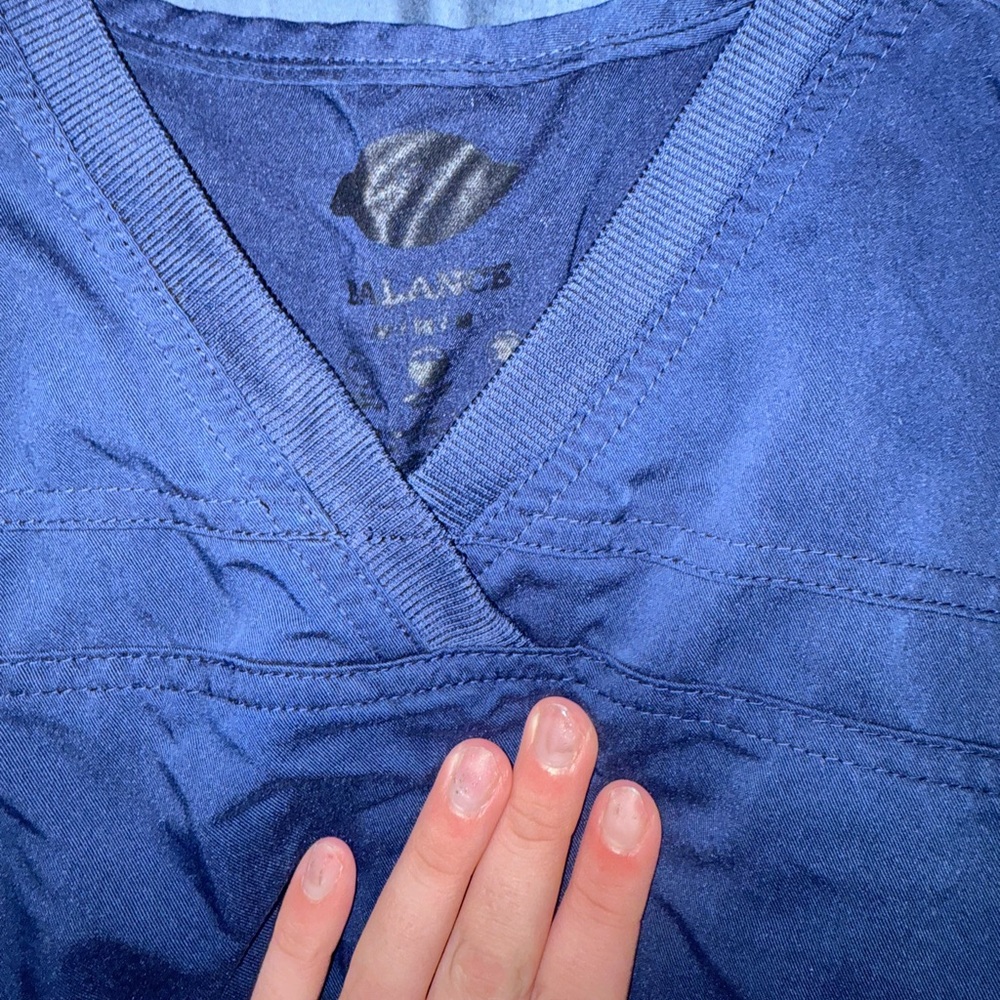 Blue V-Neck Scrub Top